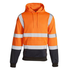 <b>Men</b> Stripe Patchwork Hooded <b>Hoodies</b> Reflective Visibility Workwear Coat Color Block <b>Work</b> Wear - Product Image 1