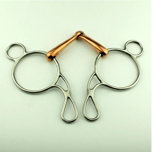 Bocados de dos anillos para caballo al por mayor, bocado de caballo de acero inoxidable de alta calidad con boquilla de cobre - Product Image 3