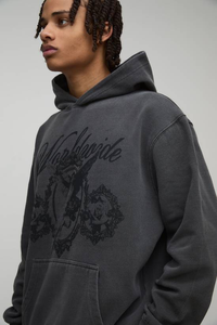 Sudadera con Capucha de Invierno para Hombre, Negra, 100% Algodón, 400 Gsm, Gruesa, de Alta Calidad, con Diseño de Logotipo Personalizado - Product Image 3