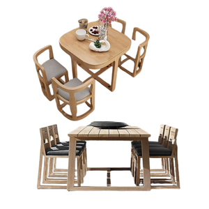 Ensemble de table à manger en bois massif de teck au design de luxe simple Ensemble de salle à manger de haute qualité fabriqué en Indonésie - Product Image 5