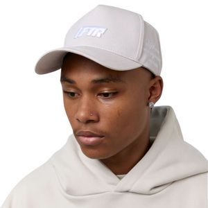 <b>Men</b> Grey Trucker Cap Structured Snapback <b>Hat</b> with Curved Brim Embroidered Slogan Side Detail Adjustable Fit - Product Image 2