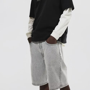 <b>High</b> Quality Summer <b>Men's</b> Mid <b>Waist</b> Solid Digital Printing Button Fly Hot Shorts Casual <b>Jeans</b> - Product Image 3