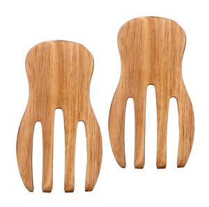 Fournisseur en gros Ensemble de service à salade en bois de manguier Logo personnalisé Design moderne Articles de cuisine pour la maison Ensemble de fourchettes à salade à vendre - Product Image 4