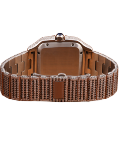 Montre-bracelet automatique luxueuse avec cadran romain, acier inoxydable de 20 mm, sertie de moissanite glacée, différentes formes, style hip-hop rappeur - Product Image 4