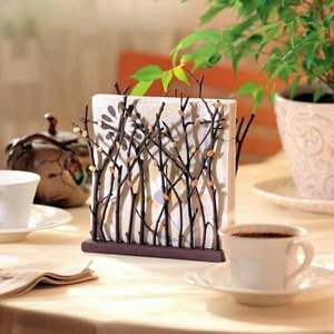 Gold Plated Floral Design Durable Stainless Steel Handmade <b>Tissue</b> <b>Holder</b> Stylish Customizable Tabletop Accessory for <b>Kitchen</b> - Product Image 2