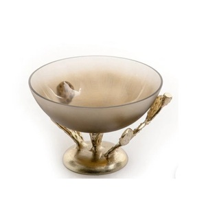 Cuenco de latón para servir comida y fruta de gran capacidad hecho a mano, decoración del hogar, mesa, cuenco de cristal decorativo, cuenco de fruta de tendencia superior - Product Image 4