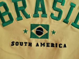 Camiseta Corta de Manga Raglán Ajustada con Bordado de la Bandera de Brasil en Color de Contraste de Algodón Y2K para Mujer, Venta al por Mayor de Alta Calidad - Product Image 4