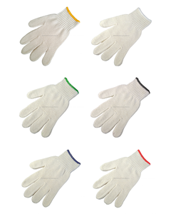 Gants industriels en coton/polycoton tricotés, 7 jauges, blanc naturel, antidérapants et anti-vibrations, longueur 26 cm, Indonésie - Product Image 5