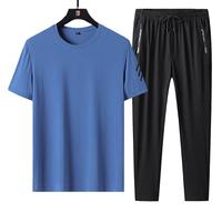 Ensemble de t-shirts pour hommes en polyester/coton, grande taille, décontracté, respirant, imprimé en sérigraphie avec logo personnalisé OEM, été, fin et ample