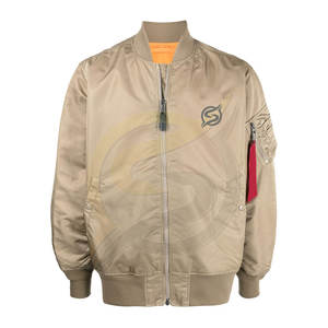 Chaqueta Bomber de Lona Satinada de Moda con Cuello Alto, Diseño Cortavientos con Capucha para Hombre, de Alta Calidad - Product Image 4