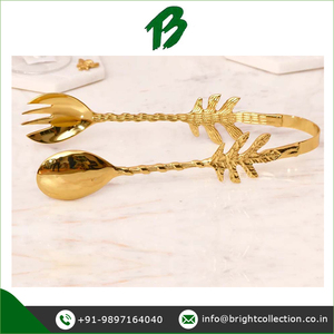 Professional Supplier of Superb Quality Latest <b>Vintage</b> Design Sustainable Stainless Steel Leaf Design Serving Tong Salad Server - Product Image 3