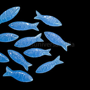 Cuentas de piedras preciosas sueltas talladas de pez Calcedonia azul Natural para fabricación de joyas 8x25mm Calcedonia piedra pez tallado figuritas encanto - Product Image 4