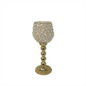Votivos de cristal hechos a mano con base redonda de oro perfectos para decoración y ambiente de iluminación elegante para el hogar y el hotel - Product Image 1