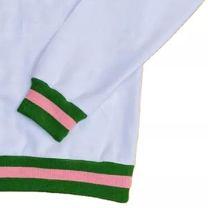 Sweatshirts à Capuche Brodés Automne Blanc & Vert pour Fraternité Universitaire/Universitaire - Polyester/Coton Personnalisé - Product Image 6