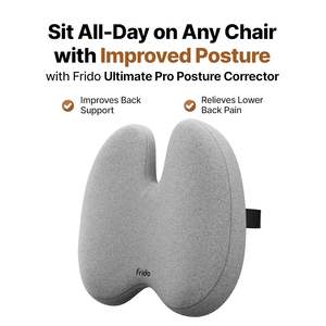 Frido Ultimate Pro Seat Backrest <b>Cushion</b> Combo-Ergonomic Memory Foam Washable Design | Posture Correction for Lower Back Coccyx - Product Image 2