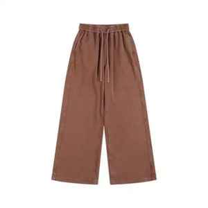 Pantalones Deportivos Holgados de Punto con Lavado Ácido para Hombre, Logotipo Personalizado, 100% Algodón con Forro Polar, Pantalones Deportivos Anchos de Pierna Ancha con Lavado a la Piedra para Hombre - Product Image 3