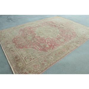 พรมวินเทจสไตล์ตุรกี ขนาด 7.9x11.3 ฟุต พรมขนาดใหญ่พิเศษ พรมลายนามธรรมสีชมพู - Product Image 3