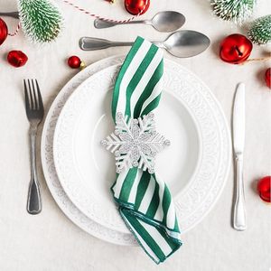 Servilletero de plata alemán moderno, servilletero de diamantes de imitación, copo de nieve para decoración de fiesta, mesa de comedor todos los días - Product Image 6
