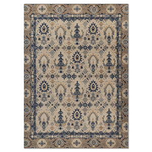 พรมขนสัตว์ถักมือ Cyanna Ivory รุ่น SPR-41(CS-01)(FR) สำหรับใช้ในบ้าน ห้องนั่งเล่น ห้องโถงทางเดิน รูปทรงสี่เหลี่ยมผืนผ้า ลายเมดัลเลียน งานแฮนด์เมด - Product Image 1