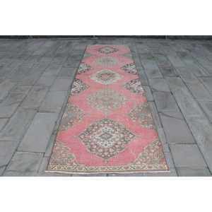 Turkish Rug, <b>Runner</b> 3.4x11.5 ft Rug, <b>Red</b> Floral Rug - Product Image 1