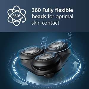 Afeitadora Eléctrica Inalámbrica de Precisión para Hombre, Afeitadora en Seco y Húmedo, Color Azul Metálico, Recortadora Profesional IPX7, Batería, Estuche de Viaje Suave - Product Image 5