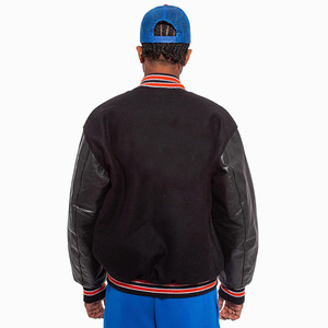 Lo último en chaqueta universitaria Letterman de lujo para hombre, chaqueta con cuello levantado de material de lana y tela con parche bordado de chenilla personalizado - Product Image 4