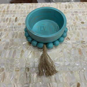 Vela de cuenco de madera con cuentas redondas de Acacia al por mayor, portavelas hecho a mano, decoración de Pascua de Vietnam - Product Image 1