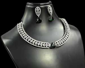 ชุดสร้อยคอเพชรแบบอเมริกันตัดดาวดีไซน์สวยพร้อมต่างหูชุดสร้อยคอหรูชุดปาร์ตี้สวมใส่คู่กับชาติพันธุ์และเสื้อคลุม - Product Image 4