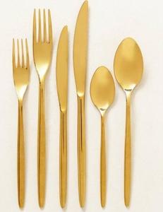 Cubiertos de diseño atractivo, cucharas de cena de color dorado de latón, tenedores y cuchillos, juego de cubiertos a precios mayoristas - Product Image 2