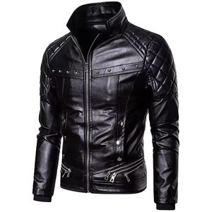 Chaqueta de Cuero Sintético Personalizada de Estilo Moderno para Hombre, Ajuste Entallado, Cómoda, Chaqueta de Cuero Extra Grande, Chaqueta Transpirable para Hombre - Product Image 1