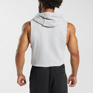 <b>Men's</b> Gym Hoodie Comfortable Fit <b>Sleeveless</b> Top Reasonably Priced 100% Cotton Embroidered Design for Winter - Product Image 3