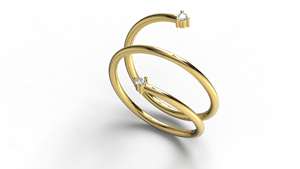 Bague spirale de luxe plaquée or 18 carats avec diamant rond, bague serpent en fil torsadé, bijoux raffinés pour femme, cadeau de bijouterie - Product Image 2