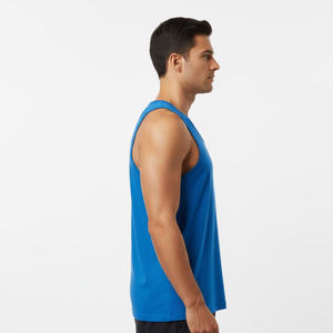 Camiseta sin mangas de algodón para hombre, proveedor de fábrica OEM, venta al por mayor, personalizada, sin mangas, gimnasio, fitness, informal, ropa de verano, camisa transpirable - Product Image 3