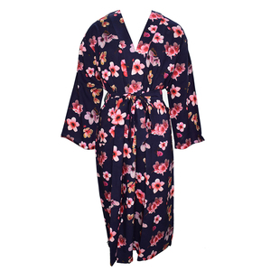 Zed Aar Exports Robe Kimono longue tissée en modal imprimé floral de luxe élégante taille personnalisée vêtements de nuit décontractés printemps été automne - Product Image 1