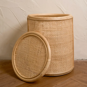 Panier de rangement rond en rotin naturel tissé à la main pour l'organisation avec couvercle Paniers décoratifs de rangement en provenance du Vietnam - Product Image 2
