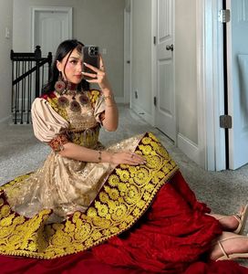 Robe salwar en velours afghan pour femmes brodées traditionnelles faites à la main coton de soie afghane taille personnalisée pour la vente de mariage de fête 114 $ - Product Image 5