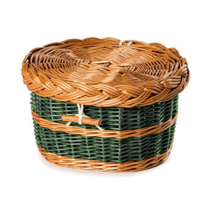 Cercueil en osier bicolore pour animaux de compagnie, urne commémorative en rotin tissé à la main, panier écologique, souvenir funéraire décoratif - Product Image 4