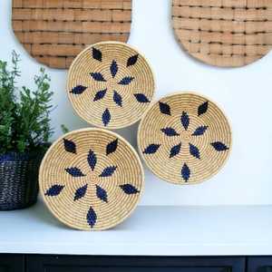 Precio a granel indio hecho a mano Multicolor Moonj hierba pared colgante cesta de pared para pared decoración del hogar - Product Image 3