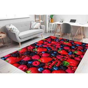 Tapis imprimé fruits de la forêt - Framboise, Cuisine, Moderne, Cadeau, Décoratif, Populaire, Coloré, Rouge, Tapis doux non tissé - Product Image 2