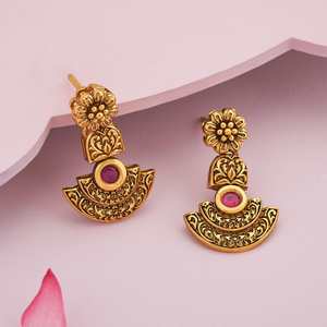 Pendientes Colgantes de Flor Vintage de Cobre, Acero Inoxidable y Latón para Boda, Fiesta, Religiosos, de Moda - Product Image 2