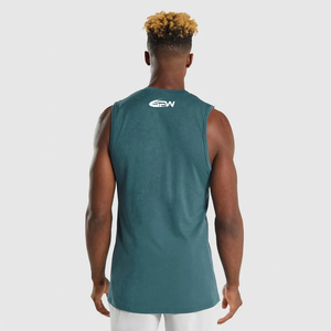 Camiseta sin mangas de poliéster para hombre, tela ligera de secado rápido con sisas anchas, camiseta atlética sin mangas, perfecta para la práctica de la cancha de gimnasio - Product Image 2