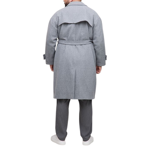 Manteau long d'hiver élégant pour homme, trench-coat double boutonnage surdimensionné, 100% laine, respirant, écologique - Product Image 5