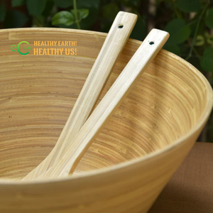 100% vrai bambou au Vietnam bol de fruits en bambou filé/bol à salade en bambou avec logo laser gravé d'Eco2go Vietnam - Product Image 6