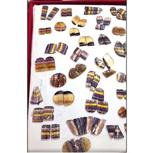 33 paires ou 3 pièces ensemble Fluorite naturelle 12-45mm sculpture poire Rectangle pierre 2350 Cts Lot Iroc ventes qualité fantaisie pierre précieuse en vrac - Product Image 1