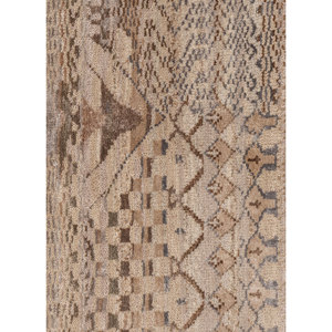 พรมไหมพรมผสมไหมไผ่ถักมือสีเบจและสีน้ำตาลลายทางแบบทอเรียบสำหรับห้องนั่งเล่นหรือทางเดินในบ้าน-Les-2736 - Product Image 3