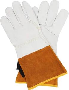 ถุงมือเชื่อมหนังวัวแยกสำหรับงานหนักขนาด XL ถุงมือยาวป้องกันแรงกระแทกได้รับการรับรองว่ากันไฟ - Product Image 3