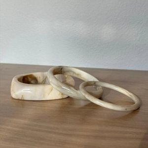 Bracelet en résine pour femmes et filles, bijoux vintage de créateur tendance, bracelet géométrique cadeau en marbre ambre irrégulier acrylique - Product Image 4