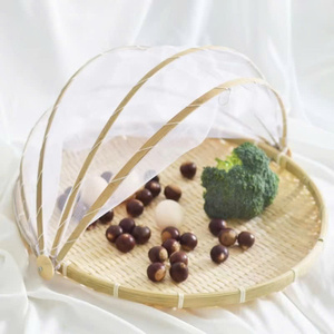 Cesta de bambú antimosquitos con cubierta de red para almacenar aperitivos de frutas, comida seca, venta al por mayor de Vietnam, nuevo diseño - Product Image 6