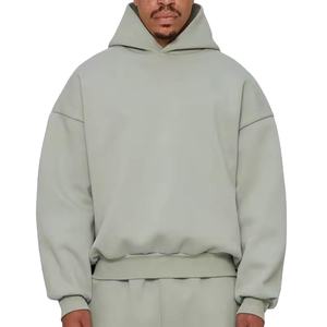 2025 Luxury Heavyweight 500gsm Cotton Fleece <b>Hoodies</b> for Men Boxy Fit Cropped Design with <b>Plain</b> Dyed Technique for Winter - Product Image 1