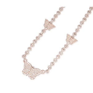 Premium Moissanite Diamond <b>Necklace</b> Sterling Silver Heart Pendant Cuban Chain <b>Freshwater</b> <b>Pearl</b> Luxury Style Rose Gold Finish - Product Image 1